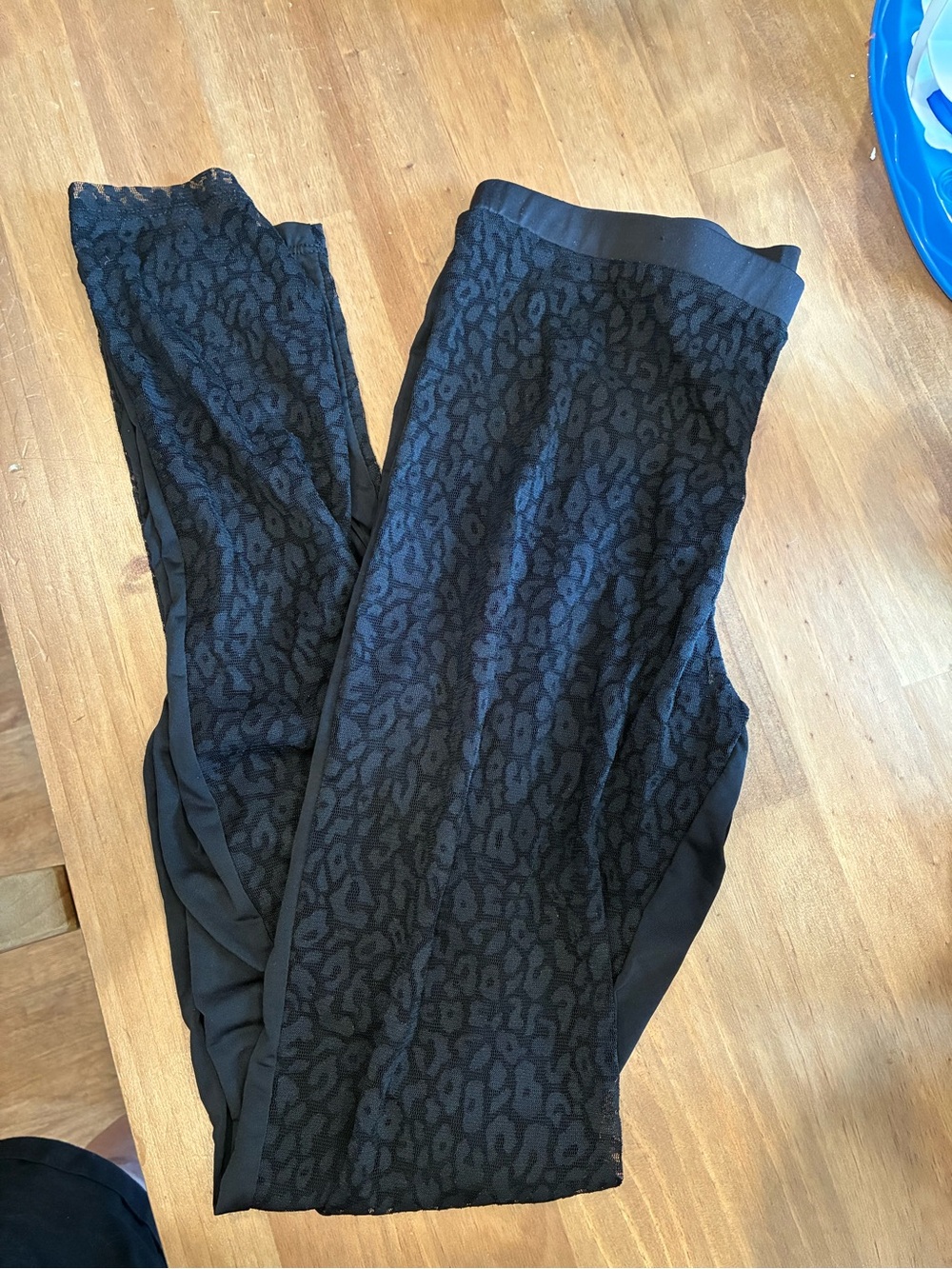 easel Black Textured Leopard Print Leggings